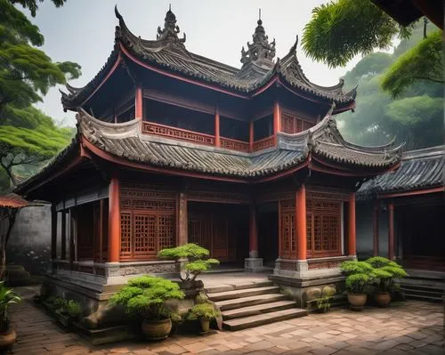 asian architecture,buddhist temple,dojo,wudang,teahouses,hall of supreme harmony,teahouse,sanshui,white temple,qingcheng,yangquan,qingnian,qibao,palyul,gudeok,dongbuyeo,taoist,paifang,pangu,hanhwa,Illustration,Abstract Fantasy,Abstract Fantasy 18