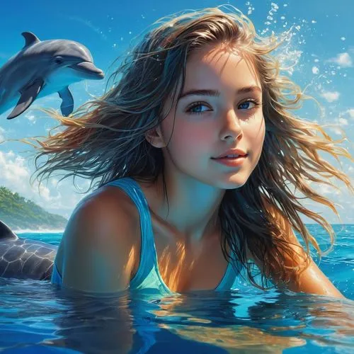 girl with a dolphin,dolphin background,underwater background,mermaid background,dolphin rider,dolphin swimming,ocean background,water nymph,dolphin,dolphins in water,ocean,dolphins,seaquarium,mermaid vectors,oceanic dolphins,dolphin show,dauphins,semiaquatic,two dolphins,oceanos,Conceptual Art,Fantasy,Fantasy 12