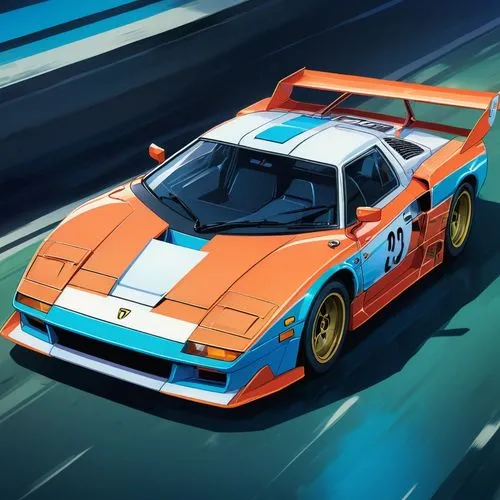 gulf,porsche 917,lemans,vector,garrison,rsr,Illustration,Japanese style,Japanese Style 03