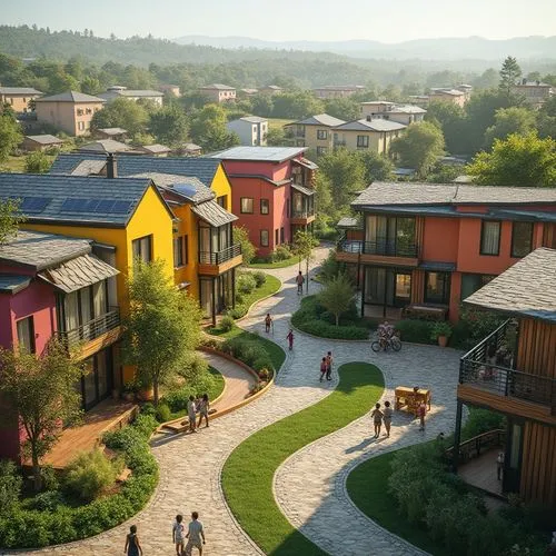 cohousing,ecovillages,ecovillage,aurora village,solarcity,townhomes,new housing development,orenco,ucsc,rwanda,orinda,frostburg,yountville,ecoterra,poulsbo,passivhaus,escher village,suburbanization,palo alto,suburbanized,Photography,General,Realistic