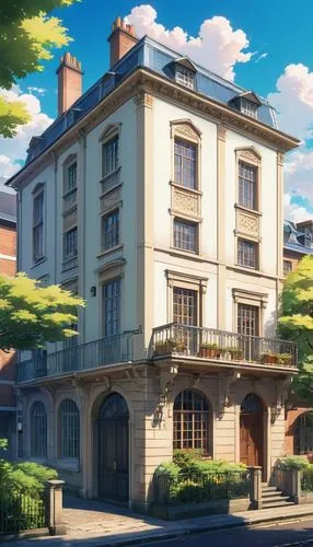 apartment house,an apartment,apartment building,violet evergarden,townhouse,townhome,Illustration,Japanese style,Japanese Style 03