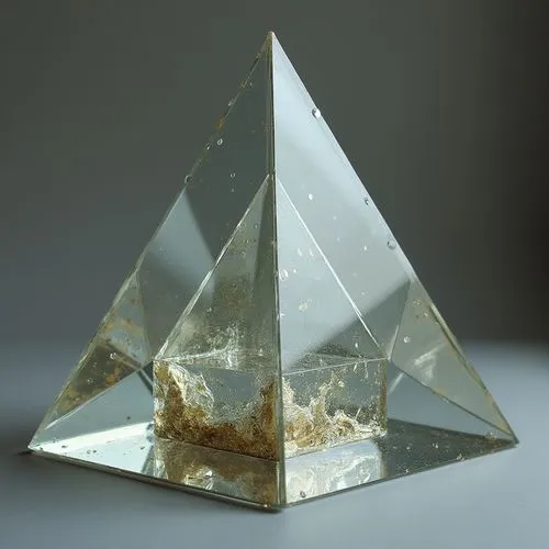 glass pyramid,acacia resin,octahedron,pentaprism,octahedral,pyramidal