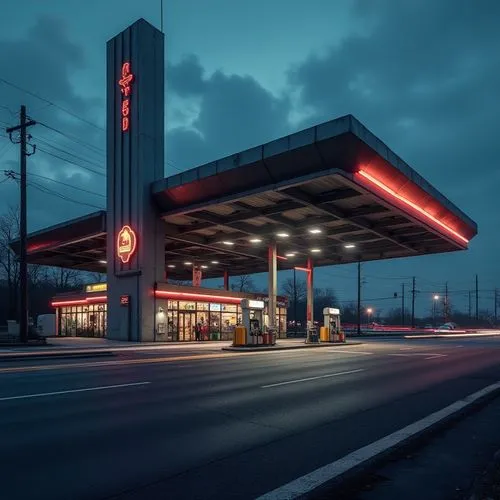 gas station,electric gas station,e-gas station,retro diner,filling station,petrol pump,truck stop,autopolis,autogrill,autostrada,forecourt,quiktrip,bus station,nuka,truckstop,tollbooths,forecourts,autobahnen,tollbooth,gas pump,Photography,General,Realistic