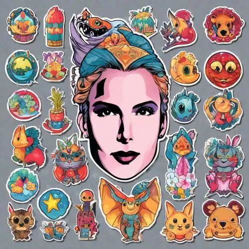 kawaii patches,crown icons,day of the dead icons,badges,party icons,halloween icons,icon set,icon collection,animal stickers,baby icons,set of icons,colored pins,pins,rodentia icons,animal icons,kawai