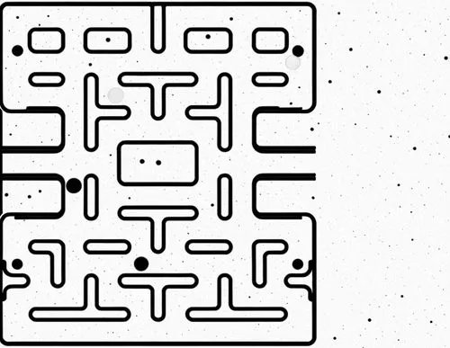 a black and white abstract background with black dots,mazes,printed circuit board,labyrinths,pcbs,microcircuits,microfluidic,Design Sketch,Design Sketch,Rough Outline