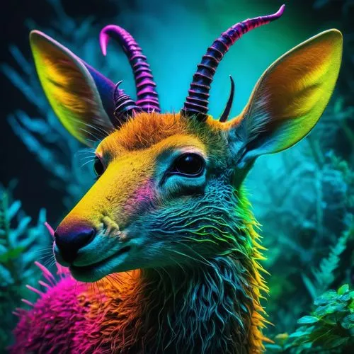 glowing antlers,rainbow rabbit,gazelle,goat-antelope,vicuña,antelope,young-deer,horned,deer illustration,kudu,forest animal,european deer,colorful background,male deer,deer,passenger gazelle,giraffidae,waterbuck,gold deer,rainbow unicorn,Conceptual Art,Fantasy,Fantasy 05