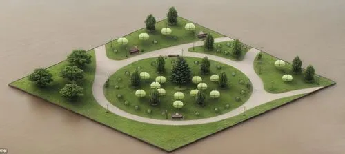 small balls should be bushes,environmental art,isometric,forest cemetery,landscape plan,golf resort,highway roundabout,baseball diamond,sculpture park,stonehenge,stone circles,roundabout,trees with st