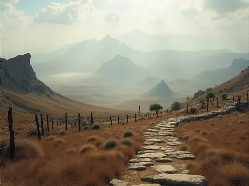 hiking path,pathway,the mystical path,the path,drakensberg,drakensberg mountains,mountain landscape,road of the impossible,mountain road,mountainous landscape,wooden path,paths,the way,path,pathways,dusty road,winding steps,valley of death,alpine route,desert landscape,Photography,General,Realistic