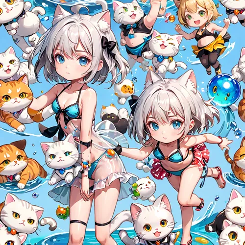 kittens,kawaii people swimming,piko,summer background,birthday banner background,summer icons,playmat,transparent background,april fools day background,ocean background,tiber riven,japanese icons,cats,baby cats,nyan,otters,cat supply,cat lovers,background screen,domestic short-haired cat,Anime,Anime,General