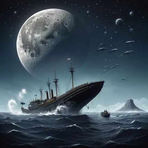 bathysphere,ghost ship,sea fantasy,lightships,caravel,whaleships,sea sailing ship,sailing ship,shipwrecks,spelljammer,shipwreck,atlanticus,privateering,galleon,sailing ships,shipwrecked,antiship,pirate ship,skyship,whaleship,Conceptual Art,Sci-Fi,Sci-Fi 25