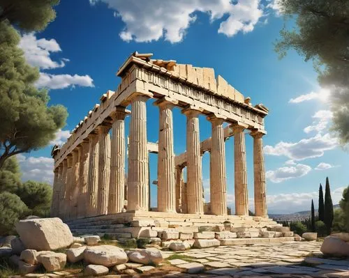 greek temple,erechtheion,erechtheus,acropolis,caesonia,roman temple,temple of diana,the parthenon,parthenon,laodicea,temple of hercules,hellas,athenian,delphi,akropolis,doric columns,metapontum,panathenaic,temple of poseidon,baalbek,Conceptual Art,Fantasy,Fantasy 04