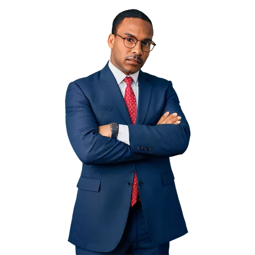 Martin Luther King Jr, African American male, 35-40 years old, historical figure, suit, tie, glasses, Afro hair, serious expression, standing, hands clasped together, American flag in background, warm