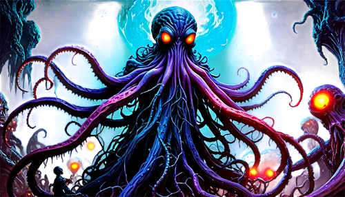 illithid,azathoth,nyarlathotep,nekron,cthulhu,lovecraftian,eldritch,carcosa,zoth,illithids,octopus,prospal,lovecraft,squid game card,ood,octoechos,kadath,hastur,tentacular,tentaculata,Illustration,Realistic Fantasy,Realistic Fantasy 47