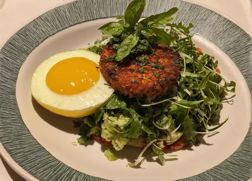 Envision a unique vegetarian option on Bad Daddy's menu that is both flavorful and satisfying.,scotch egg,crab cake,shrimp croquette,fishcake,beef ball,knödel,quail egg,tartare steak,salmon cakes,aran