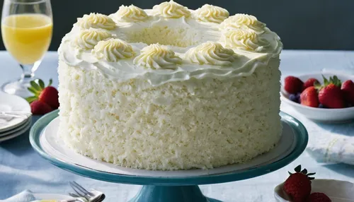 Create a detailed recipe for a light and fluffy white cake topped with a rich vanilla frosting, perfect for summer picnics.,tres leches cake,white sugar sponge cake,white cake,white cake mix,cream cak