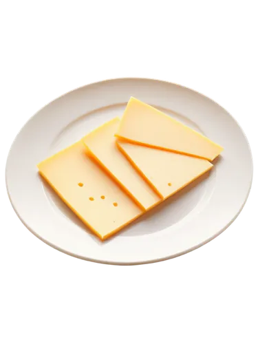 Sliced cheese, white plate, thin slices, rounded edges, creamy texture, soft focus, morning light, still life, 3/4 composition, warm color tone, shallow depth of field.,emmenthal cheese,cotswold doubl