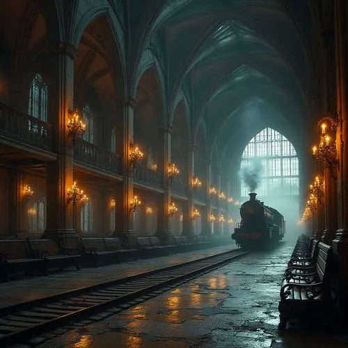 hogwarts express,hogwarts,diagon,slughorn,carreau,wizarding,oxbridge,carriage,eisenbahn,the train,hall of the fallen,train of thought,train station passage,the train station,carriages,hallway,arcaded,museum train,triwizard,railways,Photography,General,Realistic