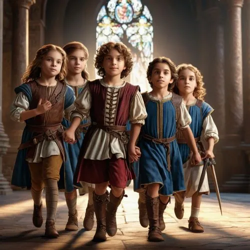 halflings,musketeers,little angels,narnian,outnumbered,peregrin,narnians,dwarves,troubadours,descendants,troubadors,vikings,piccoli,godchildren,children of war,valinor,fellowship,lion children,amity,conquistadors,Conceptual Art,Fantasy,Fantasy 27