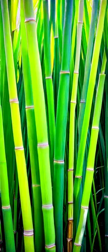 Sugarcane, green stalks, thick nodes, leafy top, natural texture, detailed veins, morning dew, soft sunlight, 3/4 composition, shallow depth of field, warm color tone, cinematic lighting.,hawaii bambo