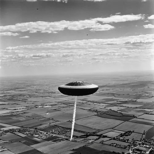 An aerial view of a German airfield during World War II, with a sunny sky adorned with contrails from U.S. B-17 bomb aircraft. At an altitude of 30,000 feet, 15 accurate, authentic true silhouettes of