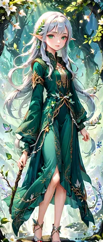 monsoon banner,rusalka,water-the sword lily,medusa,zodiac sign libra,dryad,lilly of the valley,virgo,lily of the field,tilia,aqua,aurora,anahata,gaia,flora,green aurora,libra,medusa gorgon,forest background,emerald,Anime,Anime,General