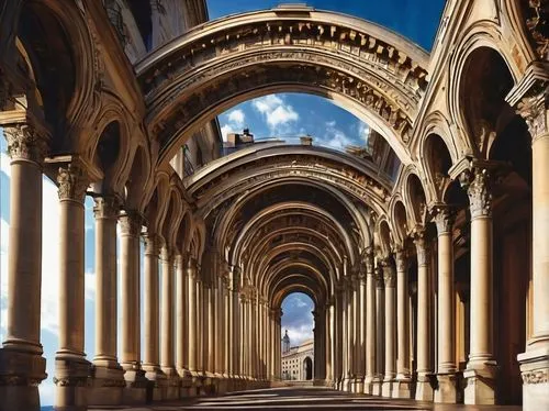 arcaded,certosa di pavia,colonnades,cloister,colonnade,certosa,porticos,archly,cloisters,mirogoj,abbazia,archways,caserta,bernini's colonnade,abbaye de belloc,orvieto,porticoes,palermo,borromini,seville,Conceptual Art,Sci-Fi,Sci-Fi 23