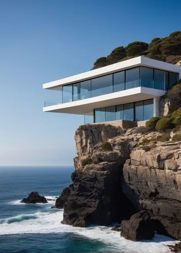 cantilevered,dunes house,cantilever,modern architecture,clifftop,cubic house,Photography,General,Natural