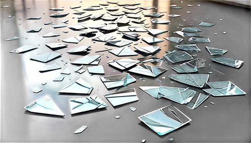 smashed glass,shards,glass tiles,shattered,broken glass,origami paper plane,fragments,shard of glass,metal pile,origami paper,safety glass,klaus rinke's time field,debris,cube surface,metal segments,tin,aluminum,aluminium,origami,glass blocks,Unique,Design,Sticker