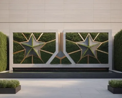 some hedges are covering the front wall of a building,ornamental dividers,garden design sydney,stargates,decorative fountains,rockefeller plaza,landscape design sydney,Photography,General,Natural