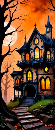 witch's house,witch house,the haunted house,haunted house,halloween background,haunted castle,ghost castle,house silhouette,halloween scene,halloween wallpaper,dreamhouse,creepy house,halloween illustration,house in the forest,lonely house,doll's house,doll house,abandoned house,hauntings,houses silhouette,Conceptual Art,Oil color,Oil Color 20