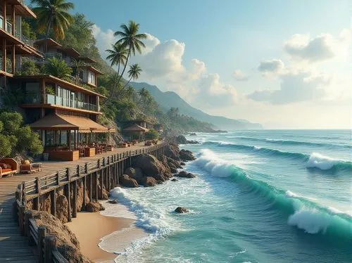 oceanfront,beachfront,dream beach,tropical beach,cliffs ocean,seaside resort,ocean view,hawaii,beach resort,beach landscape,caribbean beach,seaside view,tropical sea,oceanview,brazilian beach,coastal landscape,mountain beach,beautiful beaches,beautiful beach,ocean paradise,Photography,General,Realistic