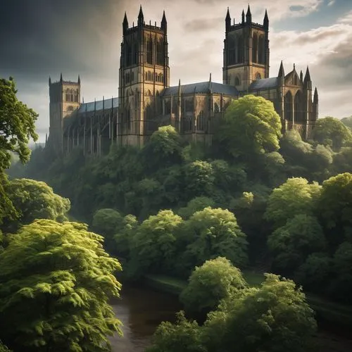 durham,northumbria,nargothrond,cathedrals,northumbrian,breedon,jedburgh,highclere castle,arthurian,hogwarts,tintern,inglaterra,yorkshire,spires,nidaros cathedral,beleriand,hexham,wollaton,lichfield,medieval,Conceptual Art,Oil color,Oil Color 03