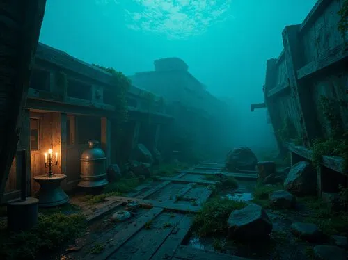 ocean underwater,abandoned place,sunken church,underwater playground,underwater background,underwater oasis,house of the sea,underwater landscape,abandoned places,deep ocean,undersea,underwater,atlantis,eerie,creepy house,innsmouth,yamatai,aquarium,under water,ship wreck