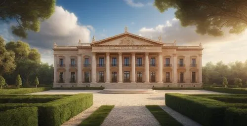 an image of a greek country house,zappeion,palladian,greek temple,temple of diana,palladianism,neoclassical,Photography,General,Commercial