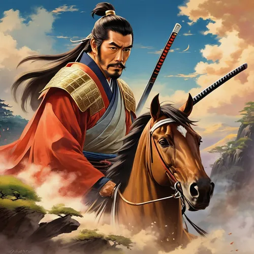 yi sun sin,mulan,genghis khan,shuanghuan noble,xing yi quan,samurai,wuchang,confucius,mongolian,samurai fighter,korean history,man and horses,chinese art,zui quan,hwachae,huqin,xun,inner mongolia,guilinggao,geomungo,Illustration,Realistic Fantasy,Realistic Fantasy 01