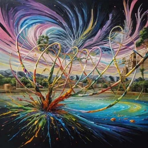 fireworks art,psychedelic art,oil painting on canvas,abstract painting,star winds,colorful tree of life,energy field,abstract artwork,shamanism,solar wind,glass painting,art painting,indigenous painti