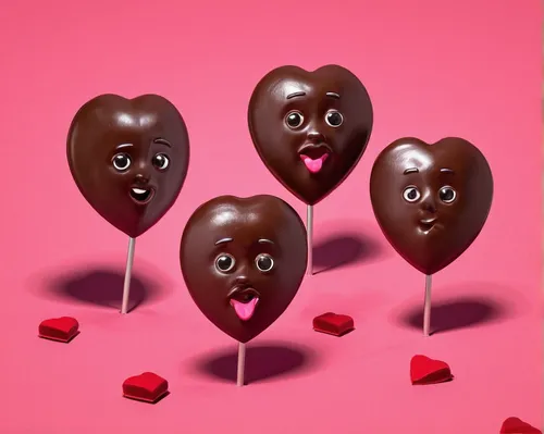 Make a playful Valentine's Day GIF with animated chocolates exchanging kisses.,valentine balloons,heart balloons,block chocolate,chocolate,chocolate-coated peanut,valentine candy,chocolate-covered rai