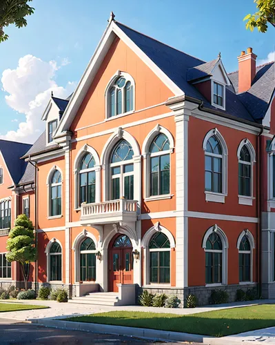 Information about exterior design, exterior decoration, modern school ideas, and more.,townhouses,north american fraternity and sorority housing,victorian house,new housing development,red brick,two s