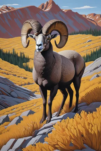 mountain sheep,big horn sheep,black-brown mountain sheep,bighorn sheep,north american wild sheep,barbary sheep,bighorn ram,wild sheep,dall's sheep,bighorn,mouflon,argali,wool sheep,antelope,alpine ibex,altiplano,merino sheep,male sheep,goat-antelope,feral goat,Conceptual Art,Daily,Daily 29