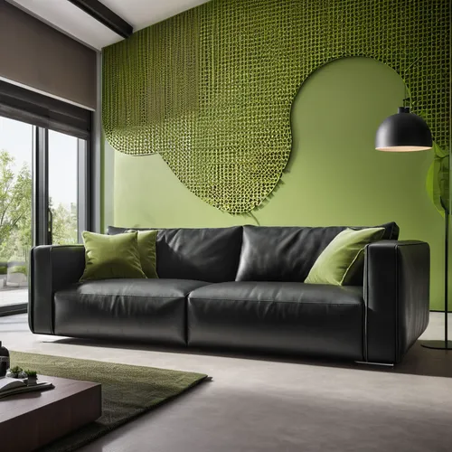 intensely green hornbeam wallpaper,contemporary decor,modern decor,interior modern design,chaise lounge,search interior solutions,modern living room,sofa set,wall plaster,stucco wall,interior decoration,outdoor sofa,sofa cushions,sand-lime brick,interior design,chaise longue,settee,danish furniture,modern room,green living,Photography,General,Realistic