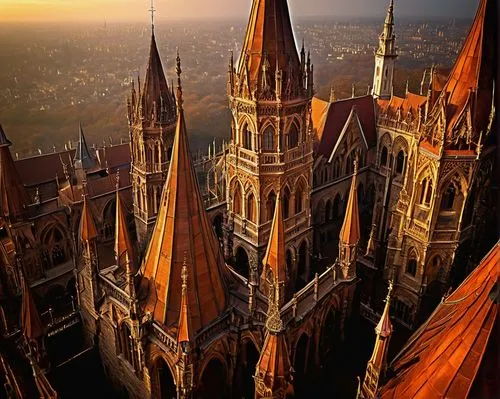 ulm minster,spires,steeples,prague castle,nidaros cathedral,neogothic,gothic church,hungarian parliament building,cologne panorama,hohenzollerns,erfurt,hohenzollern castle,cathedrals,metz,nuremberg,regensburg,hildebrandt,praha,hohenzollern,cologne cathedral,Illustration,Realistic Fantasy,Realistic Fantasy 37