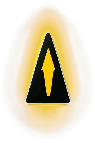 Alert logo, warning symbol, yellow and black colors, triangular shape, exclamation mark inside, 3D metallic texture, reflective surface, close-up shot, centered composition, high contrast lighting, de