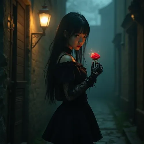 black rose,jurata,vampirella,oscuro,gentiana,red rose in rain