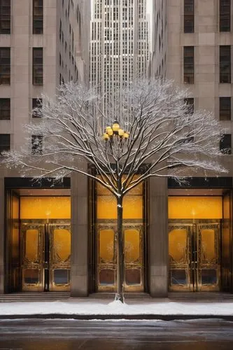 rockefeller plaza,rockefeller center,snow tree,5th avenue,bechtler,radio city music hall,bloomingdales,treemsnow,snowy tree,art deco ornament,loews,winter tree,julliard,tishman,chrysler building,seasonal tree,art deco,kleinfeld,winter garden,willis building,Photography,Documentary Photography,Documentary Photography 09