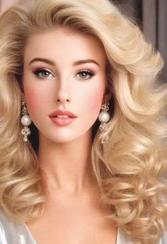 beautiful blonde, American, 1980s, glamorous soap opera, Dallas, Dynasty, big hair, hairspray, lipgloss, television VHS style,realdoll,artificial hair integrations,barbie doll,blonde woman,doll's faci