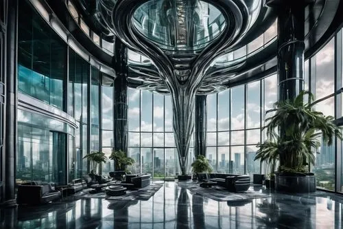 titanum,oscorp,futuristic architecture,arcology,glass building,megacorporation,vdara,sathorn,weyland,atrium,taikoo,futuristic art museum,damac,lobby,modern office,skylon,glass facade,intercontinental,lair,glass wall,Conceptual Art,Sci-Fi,Sci-Fi 13