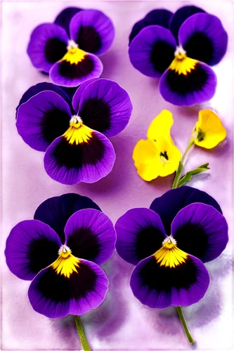 delicate pansy flower, purple petals with yellow center, intricate details, soft focus, shallow depth of field, warm natural light, 3/4 composition, slight tilt, vibrant colors, high saturation, smoot