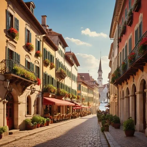 switzerlands,townscapes,luzerne,rothenburg,franconian switzerland,luzern,spiez,thun,styria,obernai,schweiz,rothenburg of the deaf,lucerne,luzerner,south tyrol,oberammergau,brixen,freiburg,austria,solothurn,Illustration,Retro,Retro 18