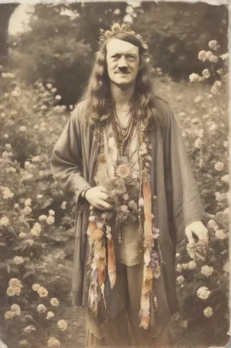 vintage halloween,enrico caruso,hippie time,forest man,hippie,grapes goiter-campion,kahila garland-lily,1973,bower,70s,1971,vintage woman,bohemian shepherd,lillian gish - female,immerwurzel,hippy,shamanism,virginia lungwort,ancient costume,vintage botanical