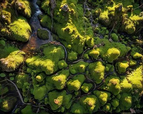 eastern skunk cabbage,liverwort,forest moss,gunnera,lichens,butterbur,tree moss,acorn cluster,trumpet lichen,moss saxifrage,lichen,fiddlehead fern,cape goose berries,prickly pears,romanesca cauliflower,eastern prickly pear,humulus lupulus,aeonium tabuliforme,unripe grapes,moschatel family,Unique,Design,Knolling